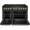 imageZLINE Autograph Edition 48 in 67 cu ft Paramount Gas Range with 8 Burner DuoPro Cooktop and Dual Ovens in Black Satin Stainless Steel and Champagne Bronze Accents PSGRBSZ48CB