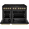 imageZLINE Autograph Edition 48 in 67 cu ft Paramount Gas Range with 8 Burner DuoPro Cooktop and Dual Ovens in Black Stainless Steel and Champagne Bronze Accents PSGRBZ48CB