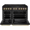imageZLINE Autograph Edition 48 in 67 cu ft Paramount Gas Range with 8 Burner DuoPro Cooktop and Dual Ovens in Black Stainless Steel and Polished Gold Accents PSGRBZ48G