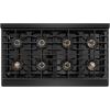 imageZLINE Autograph Edition 48 in 67 cu ft Paramount Gas Range with 8 Burner DuoPro Cooktop and Dual Ovens in Black Stainless Steel and Polished Gold Accents PSGRBZ48G