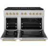 imageZLINE Autograph Edition 48 in 67 cu ft Paramount Gas Range with 8 Burner DuoPro Cooktop and Dual Ovens in Satin Stainless Steel and Polished Gold Accents PSGRSZ48G