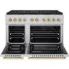 imageZLINE Autograph Edition 48 in 67 cu ft Paramount Gas Range with 8 Burner DuoPro Cooktop and Dual Ovens in Stainless Steel and Champagne Bronze Accents PSGRZ48CB
