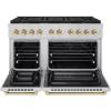 imageZLINE Autograph Edition 48 in 67 cu ft Paramount Gas Range with 8 Burner DuoPro Cooktop and Dual Ovens in Stainless Steel and Polished Gold Accents PSGRZ48G