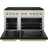 imageZLINE Autograph Edition 48 in 67 cu ft Paramount Gas Range with 8 Burner DuoPro Cooktop and Dual Ovens with Black Matte Doors and Champagne Bronze Accents PSGRZBLM48CB