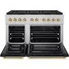 imageZLINE Autograph Edition 48 in 67 cu ft Paramount Gas Range with 8 Burner DuoPro Cooktop and Dual Ovens with Black Matte Doors and Polished Gold Accents PSGRZBLM48G