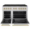 imageZLINE Autograph Edition 48 in 67 cu ft Paramount Gas Range with 8 Burner DuoPro Cooktop and Dual Ovens with White Matte Doors and Champagne Bronze Accents PSGRZWM48CB