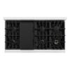 imageZLINE Autograph Edition 48 in 67 cu ft Select Double Oven Dual Fuel Range with 8 Burner Gas Cooktop in Satin Stainless Steel and Polished Gold Accents HDRSZ48G