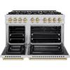 imageZLINE Autograph Edition 48 in 67 cu ft Select Double Oven Gas Range with 8 Burner Cooktop in Stainless Steel and Champagne Bronze Accents HGRZ48CB