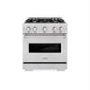 imageZLINE 30 in 42 cu ft Classic Dual Fuel Range with 4 Burner Gas Cooktop and Electric Convection Oven in Satin Stainless Steel CDRS30