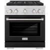 imageZLINE 30 in 42 cu ft Paramount Gas Range with 4 Burner DuoPro Cooktop and Convection Gas Oven with Black Matte Door PSGRBLM30