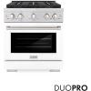 imageZLINE 30 in 42 cu ft Paramount Gas Range with 4 Burner DuoPro Cooktop and Convection Gas Oven with White Matte Door PSGRWM30