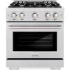 imageZLINE 30 in 42 cu ft Select Gas Range with 4 Burner Cooktop and Convection Gas Oven in Satin Stainless Steel HGRS30