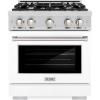 imageZLINE 30 in 42 cu ft Select Gas Range with 4 Burner Cooktop and Convection Gas Oven in Stainless Steel with White Matte Door HGRWM30
