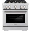 imageZLINE 30 in 42 cu ft Select Gas Range with Convection Gas Oven in Stainless Steel with 4 Brass Burners HGRBR30