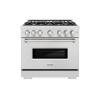 imageZLINE 36 in 52 cu ft Classic Dual Fuel Range with 6 Burner Gas Cooktop and Electric Convection Oven in Satin Stainless Steel CDRS36