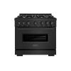 imageZLINE 36 in 52 cu ft Classic Gas Range with 6 Burner Cooktop and Convection Gas Oven in Black Stainless Steel CGRB36