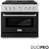 imageZLINE 36 in 52 cu ft Paramount Dual Fuel Range with 6 Burner DuoPro Cooktop and Electric Convection Oven with Black Matte Door PSDRBLM36