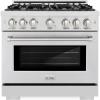 imageZLINE 36 in 52 cu ft Select Gas Range with 6 Burner Cooktop and Convection Gas Oven in Satin Stainless Steel HGRS36