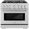 imageZLINE 36 in 52 cu ft Select Gas Range with 6 Burner Cooktop and Convection Gas Oven in Stainless Steel HGR36