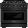 imageZLINE 36 in 52 cu ft Select Gas Range with Convection Gas Oven in Black Stainless Steel with 6 Brass Burners HGRBBR36