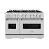 imageZLINE 48 in 67 cu ft Classic Double Oven Dual Fuel Range with 8 Burner Gas Cooktop in Stainless Steel CDR48
