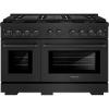 imageZLINE 48 in 67 cu ft Paramount Dual Fuel Range with 8 Burner DuoPro Cooktop and Dual Ovens in Black Stainless Steel PSDRB48