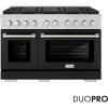 imageZLINE 48 in 67 cu ft Paramount Dual Fuel Range with 8 Burner DuoPro Cooktop and Dual Ovens with Black Matte Doors PSDRBLM48
