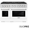 imageZLINE 48 in 67 cu ft Paramount Dual Fuel Range with 8 Burner DuoPro Cooktop and Dual Ovens with White Matte Doors PSDRWM48