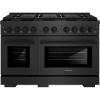 imageZLINE 48 in 67 cu ft Paramount Gas Range with 8 Burner DuoPro Cooktop and Dual Ovens in Black Satin Stainless Steel PSGRBS48