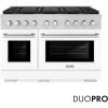 imageZLINE 48 in 67 cu ft Paramount Gas Range with 8 Burner DuoPro Cooktop and Dual Ovens with White Matte Doors PSGRWM48