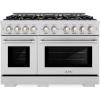 imageZLINE 48 in 67 cu ft Select Double Oven Gas Range in Stainless Steel with 8 Brass Burners HGRBR48