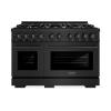 imageZLINE 48 in 67 cu ft Select Double Oven Gas Range with 8 Burner Cooktop in Black Stainless Steel HGRB48