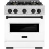 imageZLINE Autograph 30 Classic Dual Fuel Range wWhite Door amp Black Accents CDRZWM30MB