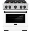 imageZLINE Autograph 30 Select Dual Fuel Range wWhite Door amp Black Accents HDRZWM30MB