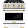 imageZLINE Autograph 30 Select Dual Fuel Range wWhite Door amp Gold Accents HDRZWM30G