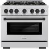 imageZLINE Autograph Edition 36 in 52 cu ft Select Dual Fuel Range with 6 Burner Gas Cooktop and Electric Convection Oven in Stainless Steel with Matte Black Accents HDRZ36MB