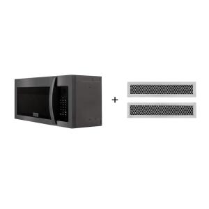 imageZLINE 30 15 cu ft Over the Range Microwave in Black Stainless Steel with Modern Handle and Set of 2 Charcoal Filters MMWOOTRCF30BS