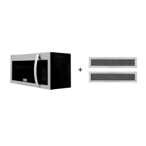 imageZLINE 30 15 cu ft Over the Range Microwave in Stainless Steel with Modern Handle and Set of 2 Charcoal Filters MWOOTRCF30