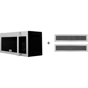 imageZLINE 30 in 15 cu ft OverTheRange Microwave in Satin Stainless Steel with Traditional Handle and Set of 2 Charcoal Filters MWOOTRCFH30SS