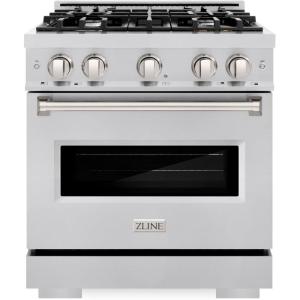 imageZLINE 30 in 42 cu ft Classic Gas Range with 4 Burner Cooktop and Convection Gas Oven in Stainless Steel CGR30