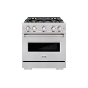 imageZLINE 30 in 42 cu ft Classic Gas Range with Convection Gas Oven in Stainless Steel with 4 Brass Burners CGRBR30