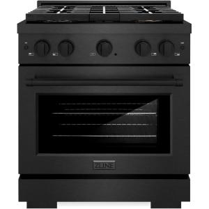 imageZLINE 30 in 42 cu ft Paramount Dual Fuel Range with 4 Burner DuoPro Cooktop and Electric Convection Oven in Black Satin Stainless Steel PSDRBS30