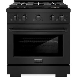 imageZLINE 30 in 42 cu ft Paramount Dual Fuel Range with 4 Burner DuoPro Cooktop and Electric Convection Oven in Black Stainless Steel PSDRB30