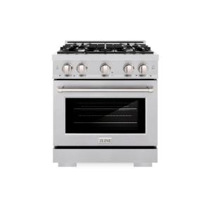 imageZLINE 30 in 42 cu ft Select Dual Fuel Range with 4 Burner Gas Cooktop and Electric Convection Oven in Stainless Steel HDR30
