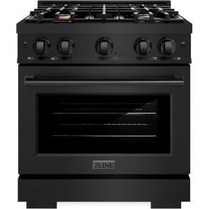 imageZLINE 30 in 42 cu ft Select Gas Range with Convection Gas Oven in Black Stainless Steel with 4 Brass Burners HGRBBR30