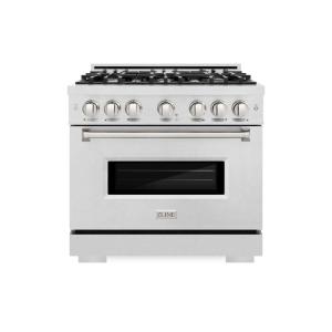 imageZLINE 36 in 52 cu ft Classic Dual Fuel Range with 6 Burner Gas Cooktop and Electric Convection Oven in Satin Stainless Steel CDRS36