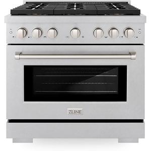 imageZLINE 36 in 52 cu ft Paramount Dual Fuel Range with 6 Burner DuoPro Cooktop and Electric Convection Oven in Satin Stainless Steel PSDRS36