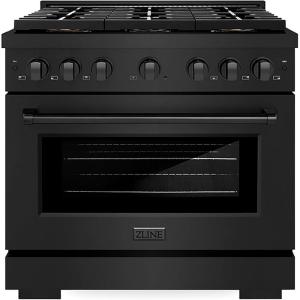 imageZLINE 36 in 52 cu ft Paramount Gas Range with 6 Burner DuoPro Cooktop and Convection Gas Oven in Black Stainless Steel PSGRB36