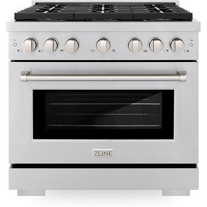 imageZLINE 36 in 52 cu ft Paramount Gas Range with 6 Burner DuoPro Cooktop and Convection Gas Oven in Stainless Steel PSGR36