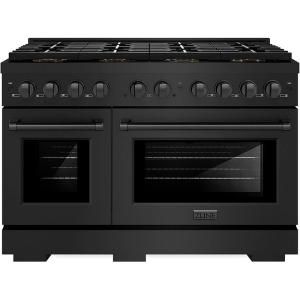 imageZLINE 48 in 67 cu ft Paramount Dual Fuel Range with 8 Burner DuoPro Cooktop and Dual Ovens in Black Stainless Steel PSDRB48